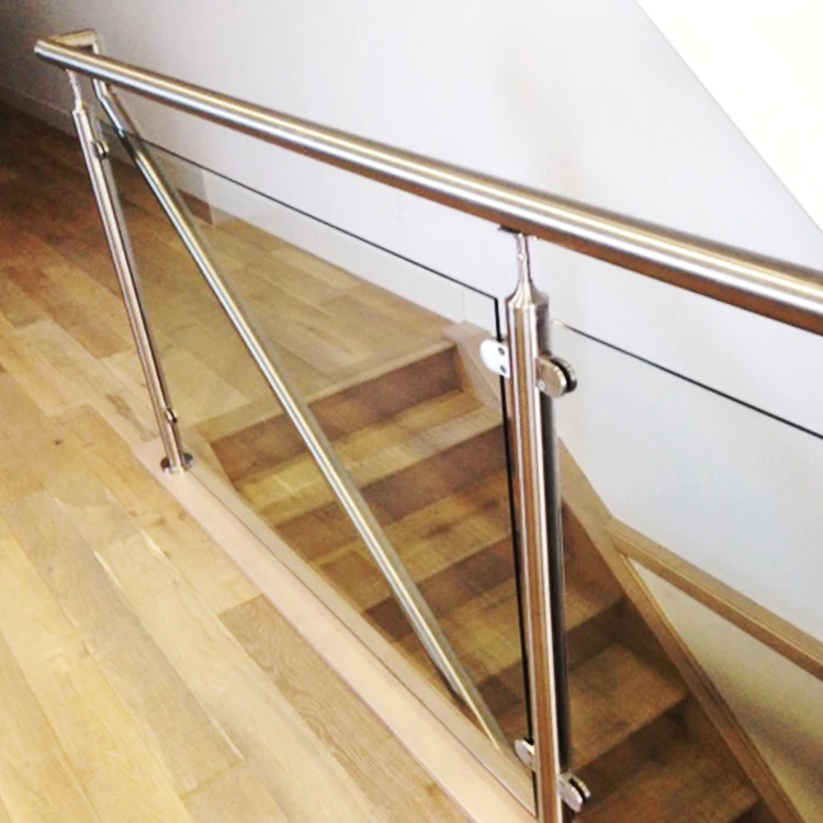 Stainless steel balustrade glass balcony railing outdoor metal deck railing for stair indoor