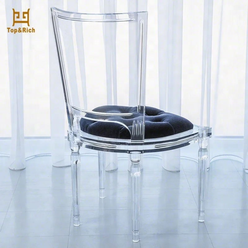 Factory Wholesale Customized Crystal Dining Chair Acrylic With Cushion