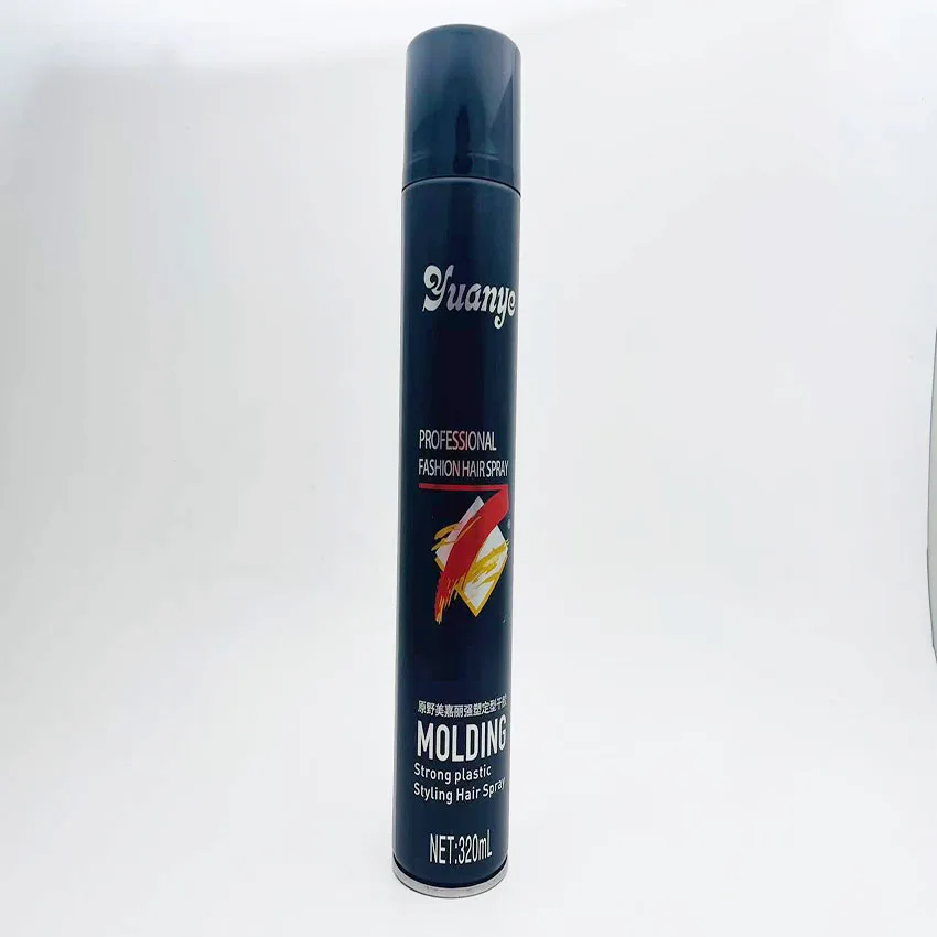 Manufacturer 320mlyuanye lightweight non-stick hair strong hold styling hair spray dry glue custom wholesale