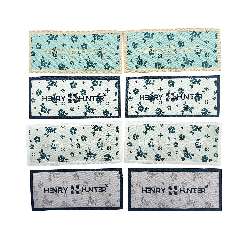 High Density Custom Brand Polyester Fabric Label Woven Collar Tags, Eco-friendly Garment Labels