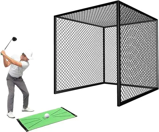 Golf Practice Network Indoor Outdoor Play Golf System 9.8ft*9.8ft*9.8ft Net Practice Net Green Large Training Net