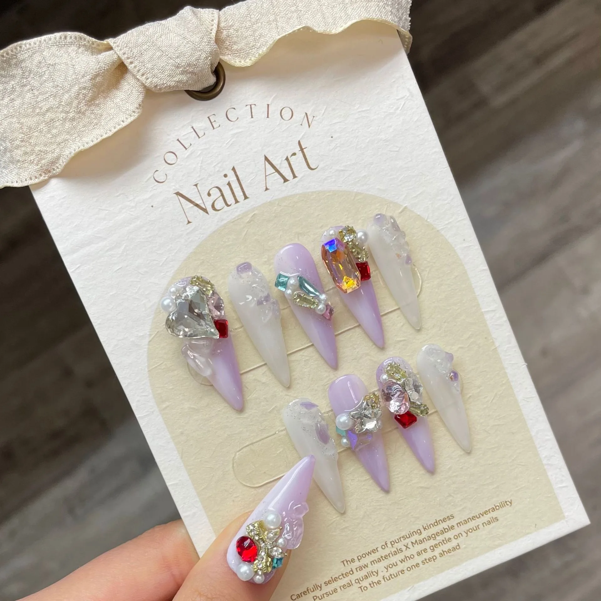 New Designs Fashion Luxury False Nails Custom Private Label Coffin Diamond Handmade Press On Nails