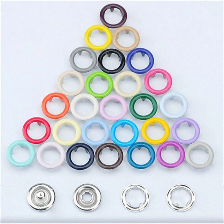 Metal 7.2MM 8.2MM 9.0MM 9.2MM 9.5MM 9.6MM 10MM 10.5MM 11MM 15MM 20MM 21MM Nickel-Free Five Prong Ring Snap Button