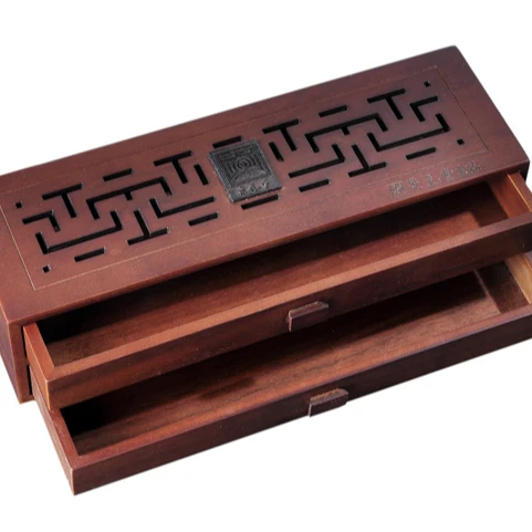 High-end design antique hollow hollow design exquisite antique agarwood wooden box