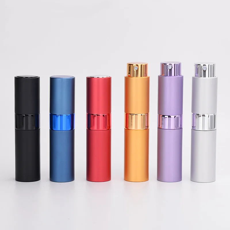 Portable Perfume Spray Travel Bottle 5ml 8ml 10ml 15ml 20ml Empty Black Metal Refillable Perfume Atomizer Bottle
