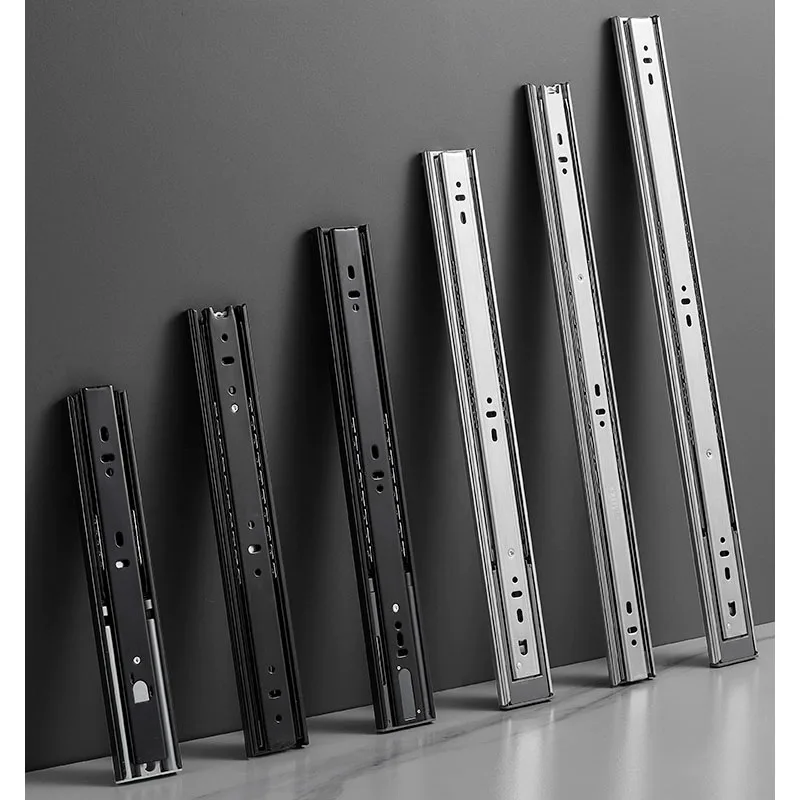 TIN KONG 45mm Ball Bearing Drawer Slide Soft Close 3-Fold Full Extension Cabinet Drawer Runner for Kitchen Cabinets
