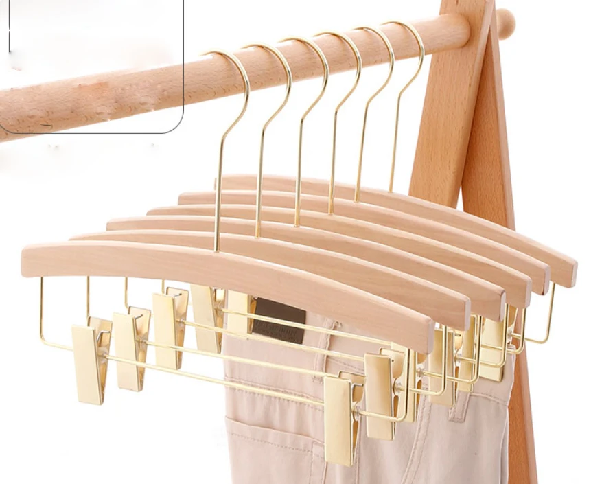 Oem и ODM под заказ деревянная вешалка с напечатанным логотипом розовым золотом