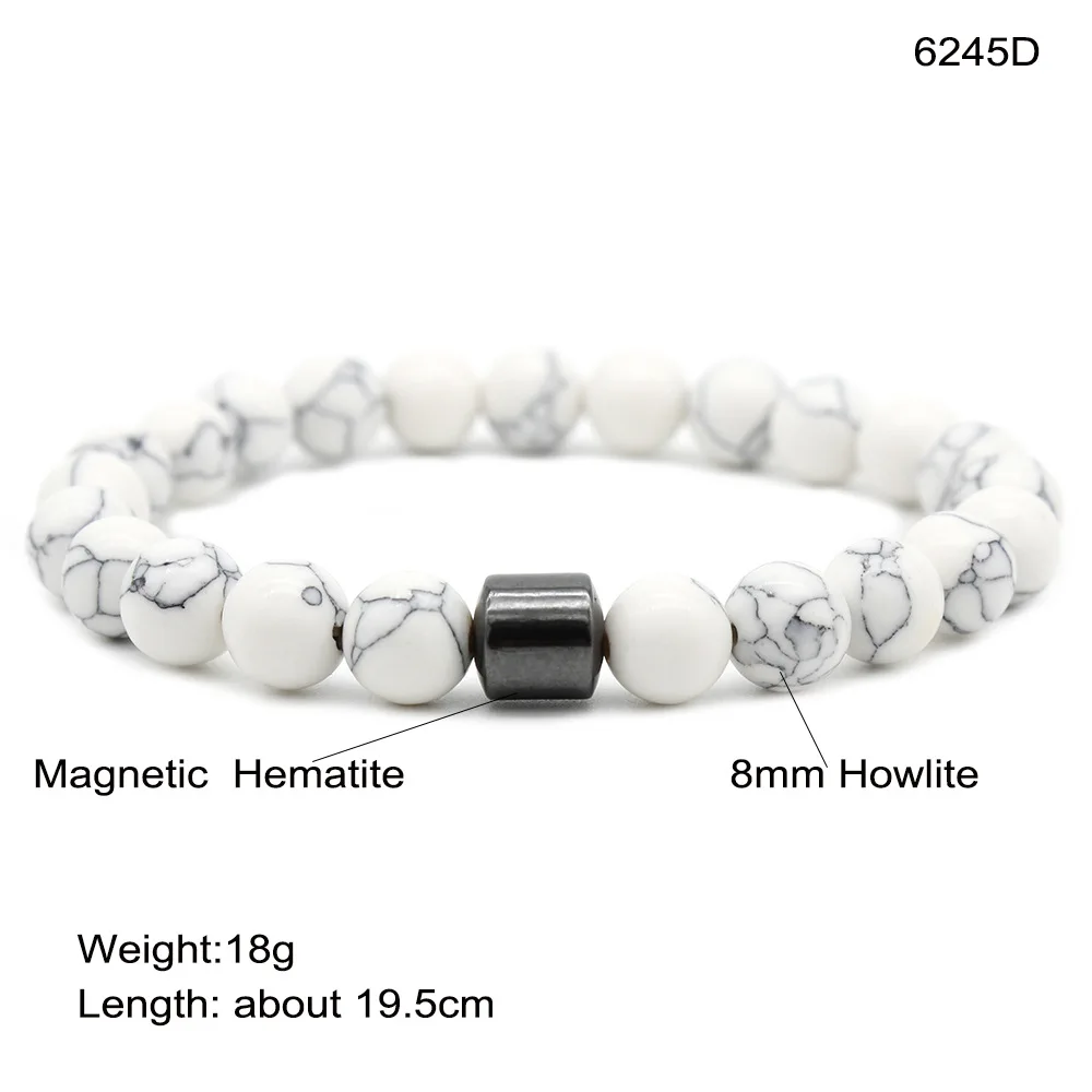 2024 Newest Men Bracelet Hot Selling Black Stone Tiger Eye beads Bracelet Men Volcanic Stone Magnetic Bracelet