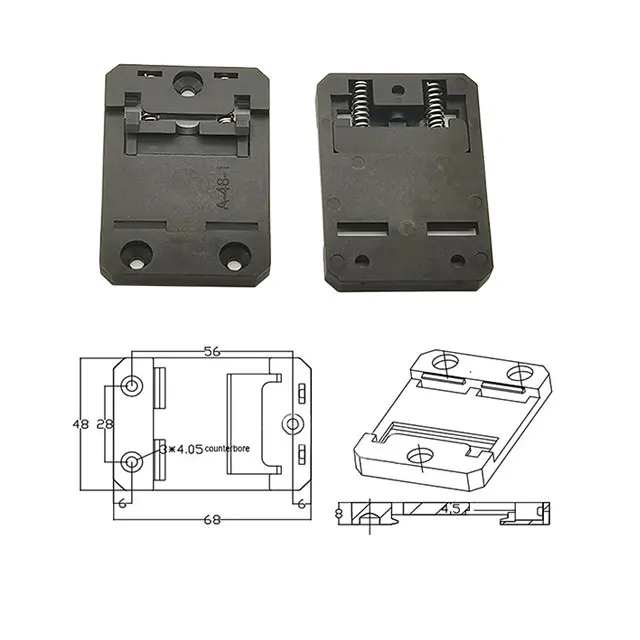 Rohs Compliant Nylon Spring Loaded Din Guide Rail Buckle, Din Rail Bracket,Clamps Clips