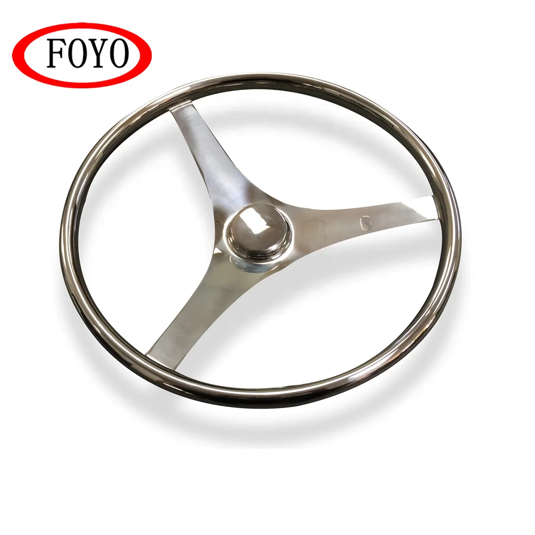 Foyo Brand top quality marine hardware 304 stainless steel 15-1/2 inch steering wheel for boat ans kayak and sailboat