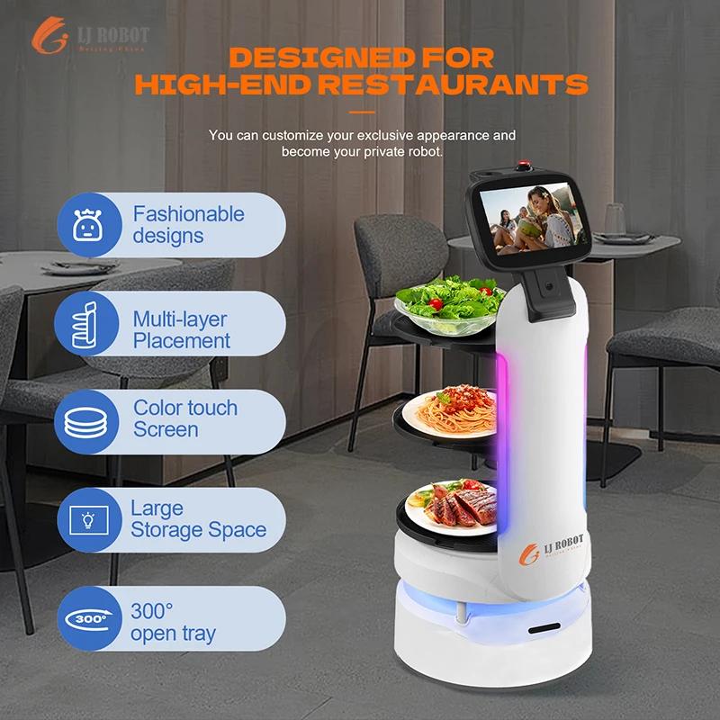 Actively avoid obstacles New Style Smart Service Delivery Robot for Restaurant Office
