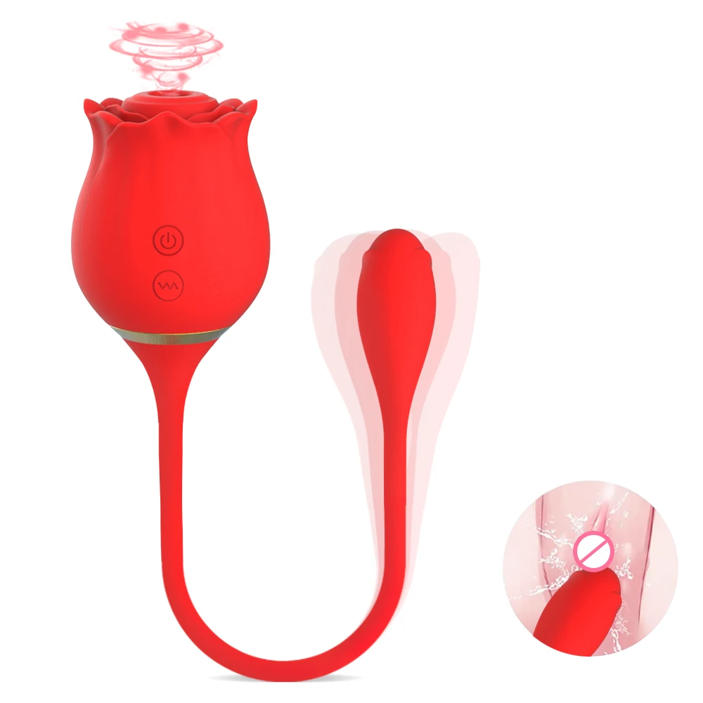 New Arrival Medical Grade Waterproof 10 Modes Silicone Adult Sex Toys Vagina Red Rose Sucking Vibrator For Women
