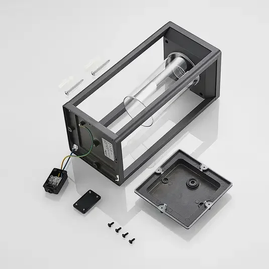 Modern ip44 die-cast aluminum square bollard e27 outdoor garden electric lights decoration in garden