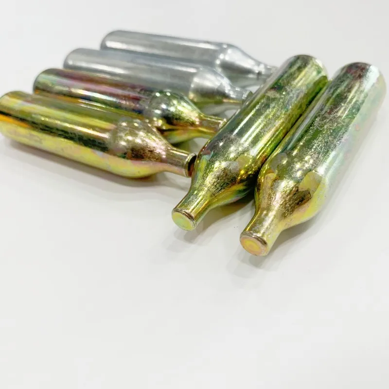 Factory price co2 gas cylinders 12 gram co2 gas cartridge threaded for outdoor sports gas cylinders