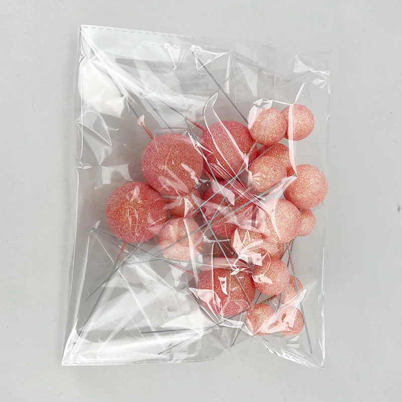 2/2.5/3/4cm Hot Selling Happy Birthday Stock Cake Ball Decorations  Popular Glitter Shiny Baking Balls Graduation cake toppers