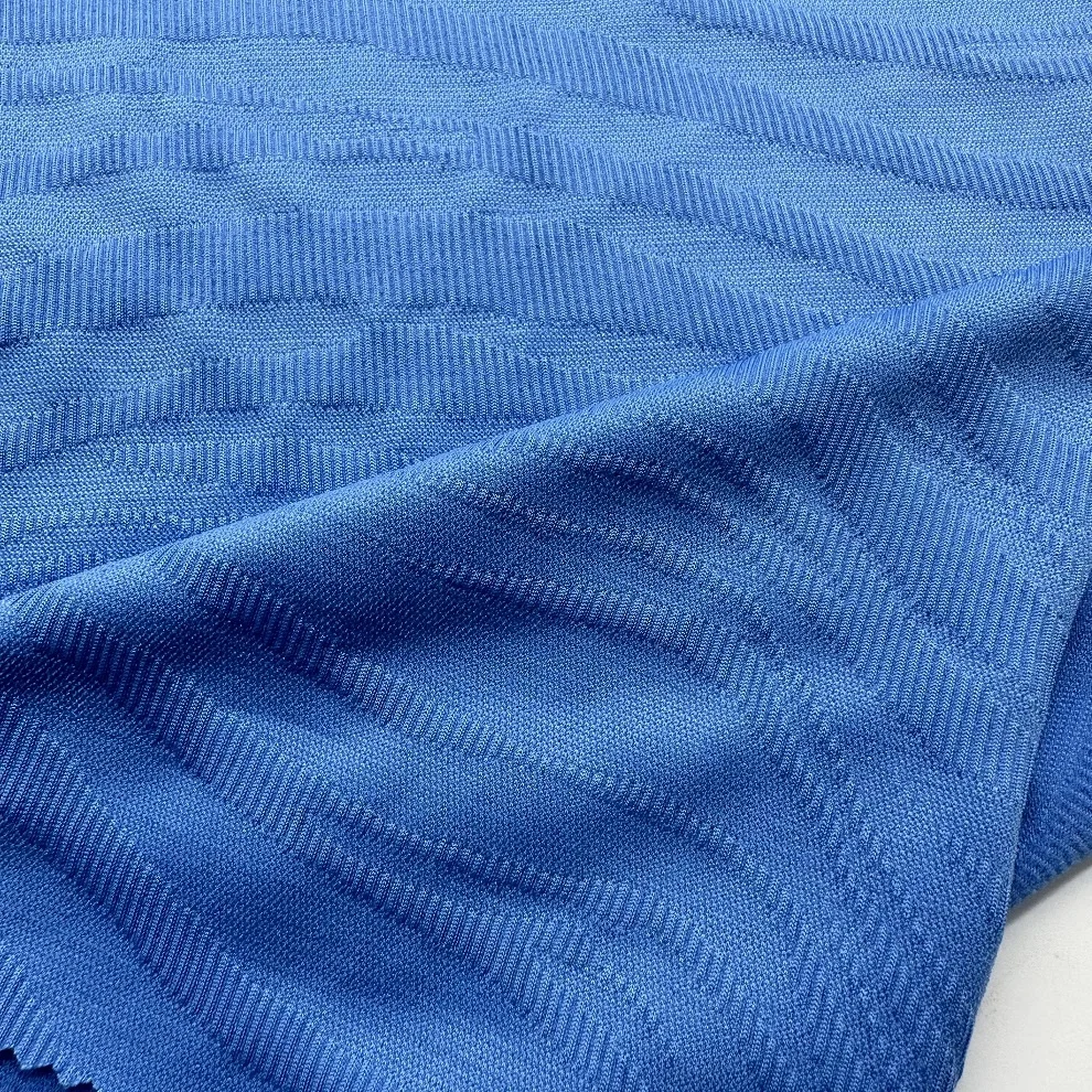 XA3364-TR recycled textured wave pattern jacquard swimwear bikini fabric ECO friendly swim fabric supplier