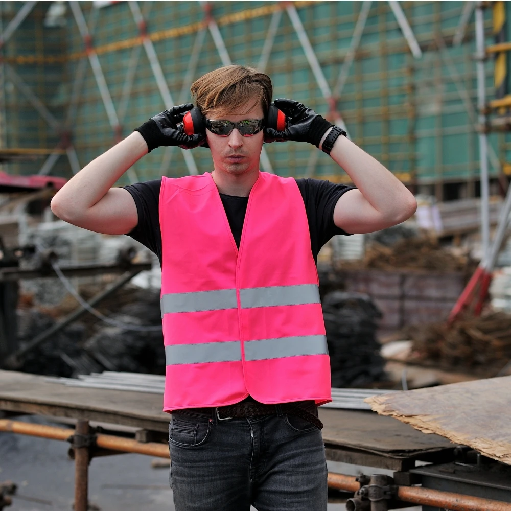 High Visibility Safety Vest pink Hi Vis Security Vest EN471 with logo Printing 100% Polyester OEM  Gilet De Securite Enfants