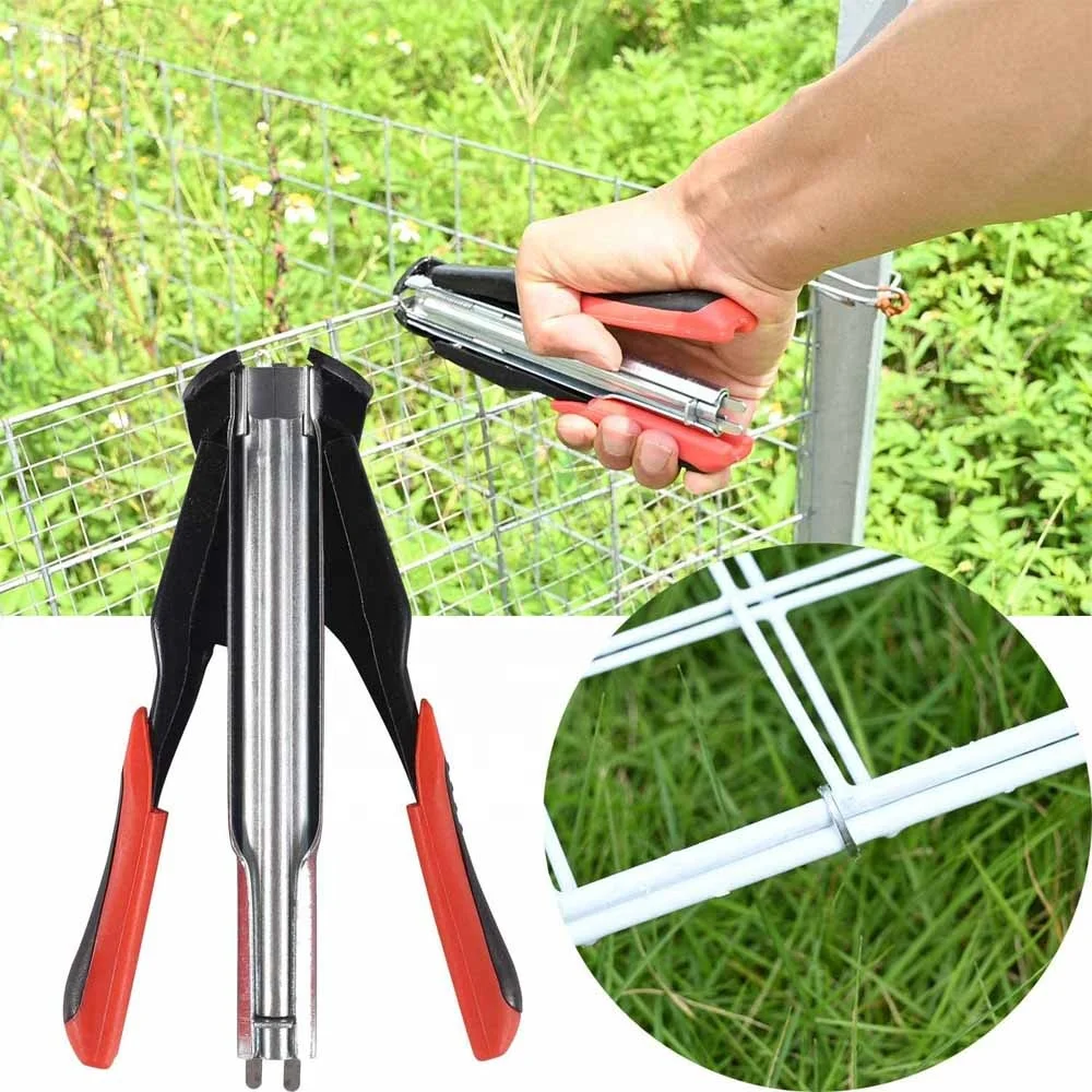 Hog Ring Pliers Automatic Fencing Pliers with 2500pcs Hog Rings Fence Clips C Type Nails Fencing Kit