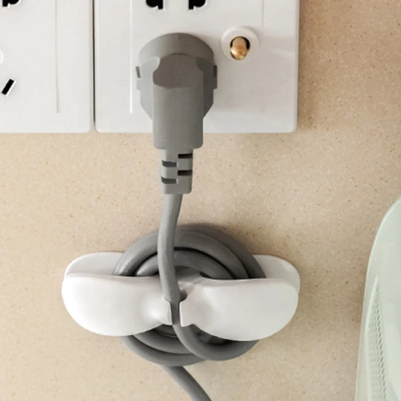 Kitchen Plastic Winder Cord Wrapper Cable Holder Clips