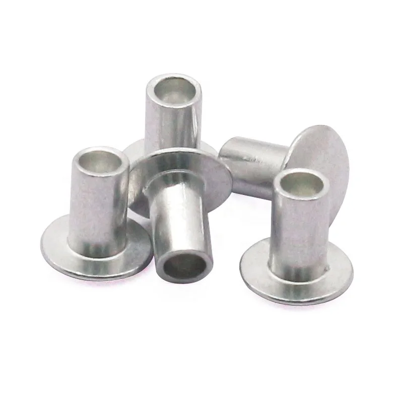 High quality low price  flat head rivet hollow head Semi-hollow footwear apparel rivets Semi-hollow rivets