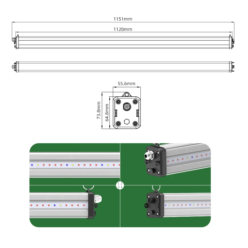 Double Sied Agricultural Vertical Growth Plant Lamp New Led Grow Tube Light 100w 200w For Hydroponic Lettuce