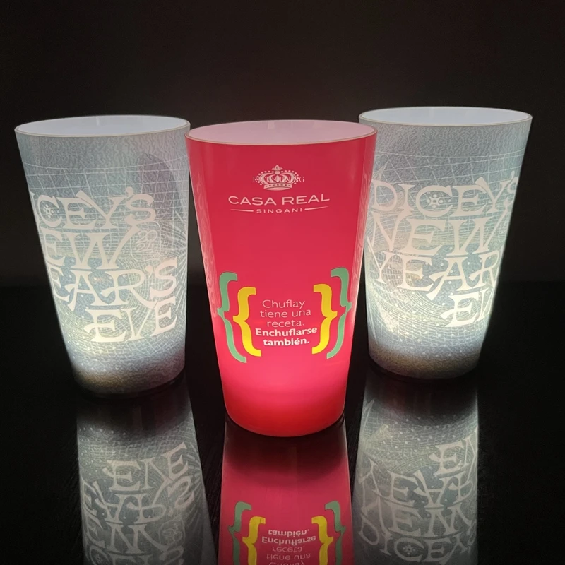 RICHSHINING Vender Wholesale Food Grade Led For Cup Water Activated Led Flashing Beer Drinking Cup Multi Color For Party Bar