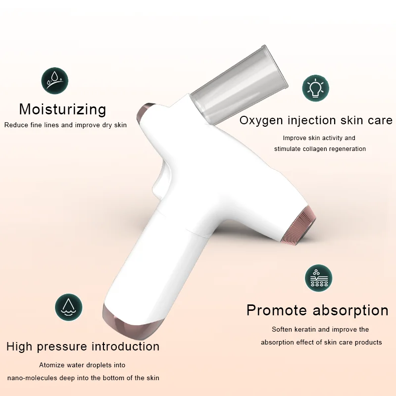 High capacity facial hydration nano mist sprayer nano oxygen injector oxygen injector