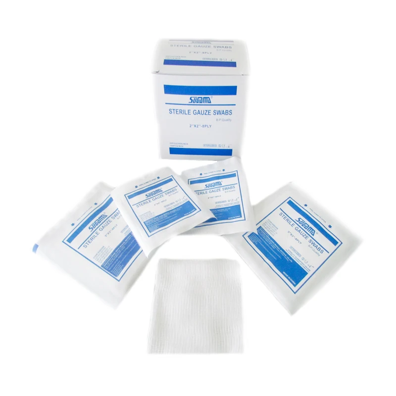 medical absorbent cotton 10x10 sterile gauze swab pads production line