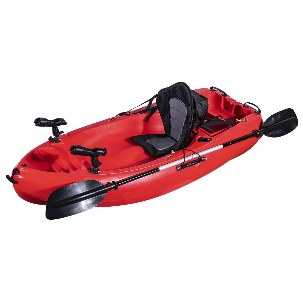 Single Fishing Kayak 2M Plastic Rowing Boat Rotational Moulding Small Dinghy with Paddle for Water Play