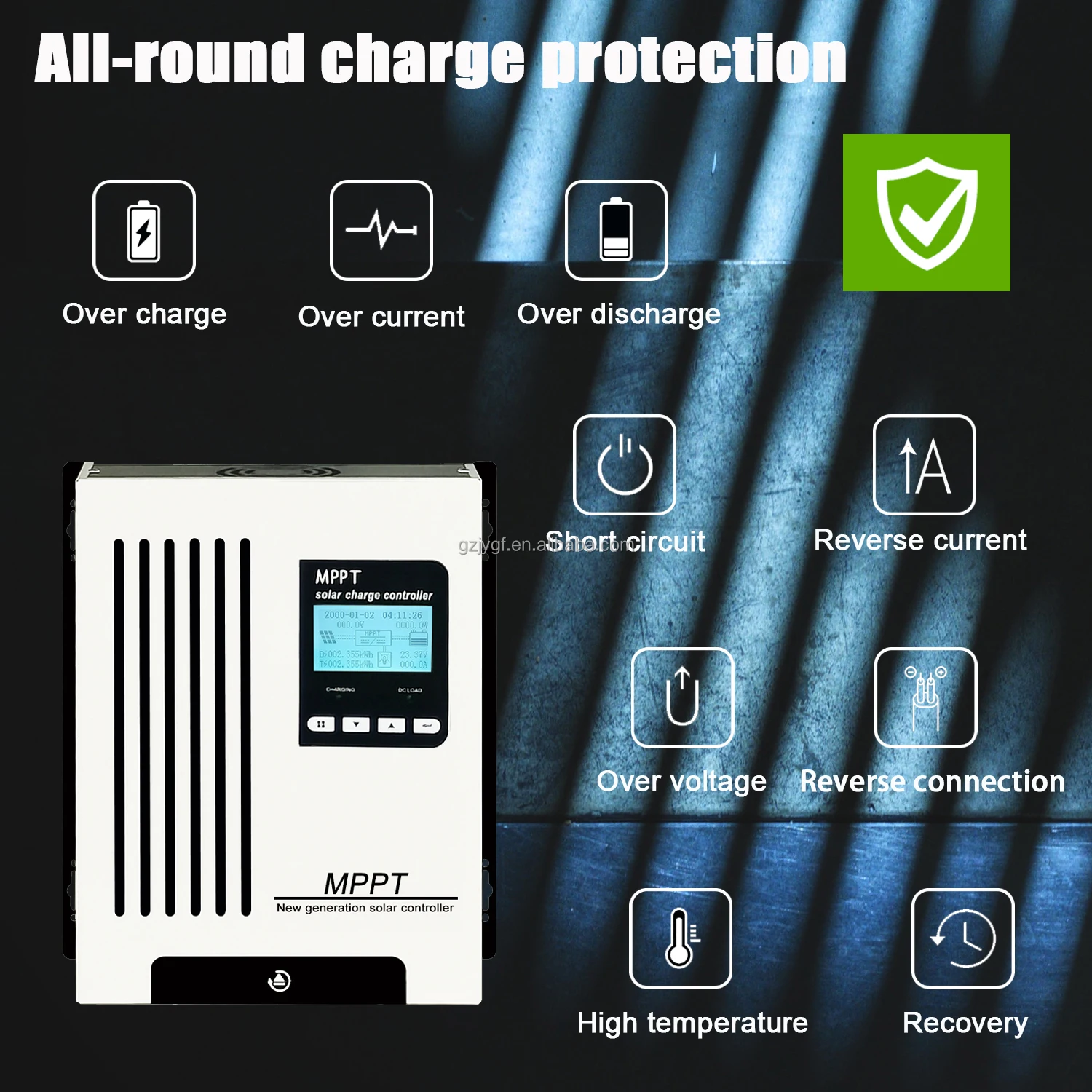 Солнечное зарядное устройство JUNYUAN Mppt DC150V 48V 70A для солнечной системы генерации