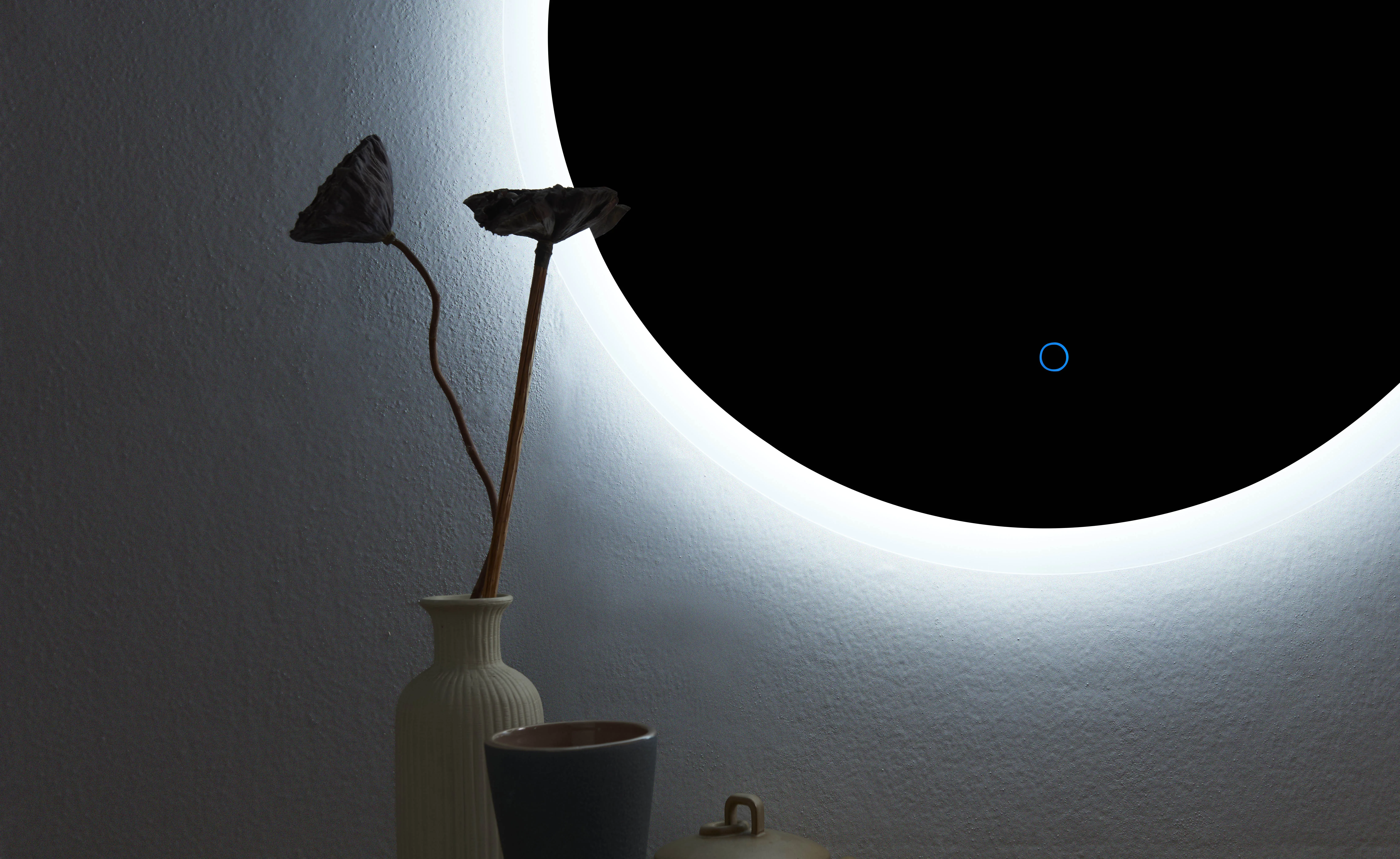 Round Frameless smart LED mirror with anti-fog function wall lamp for mirror in bathroom