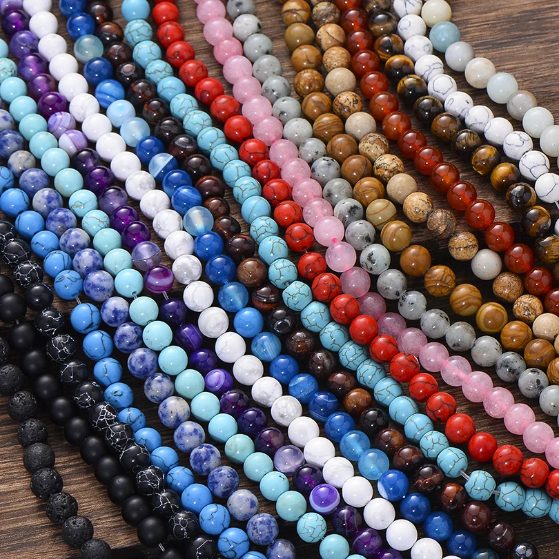 In Stock 21 Different Stones 4mm/6mm/8mm/10mm DIY Round Loose Stone Beads for Jewelry Making 2022