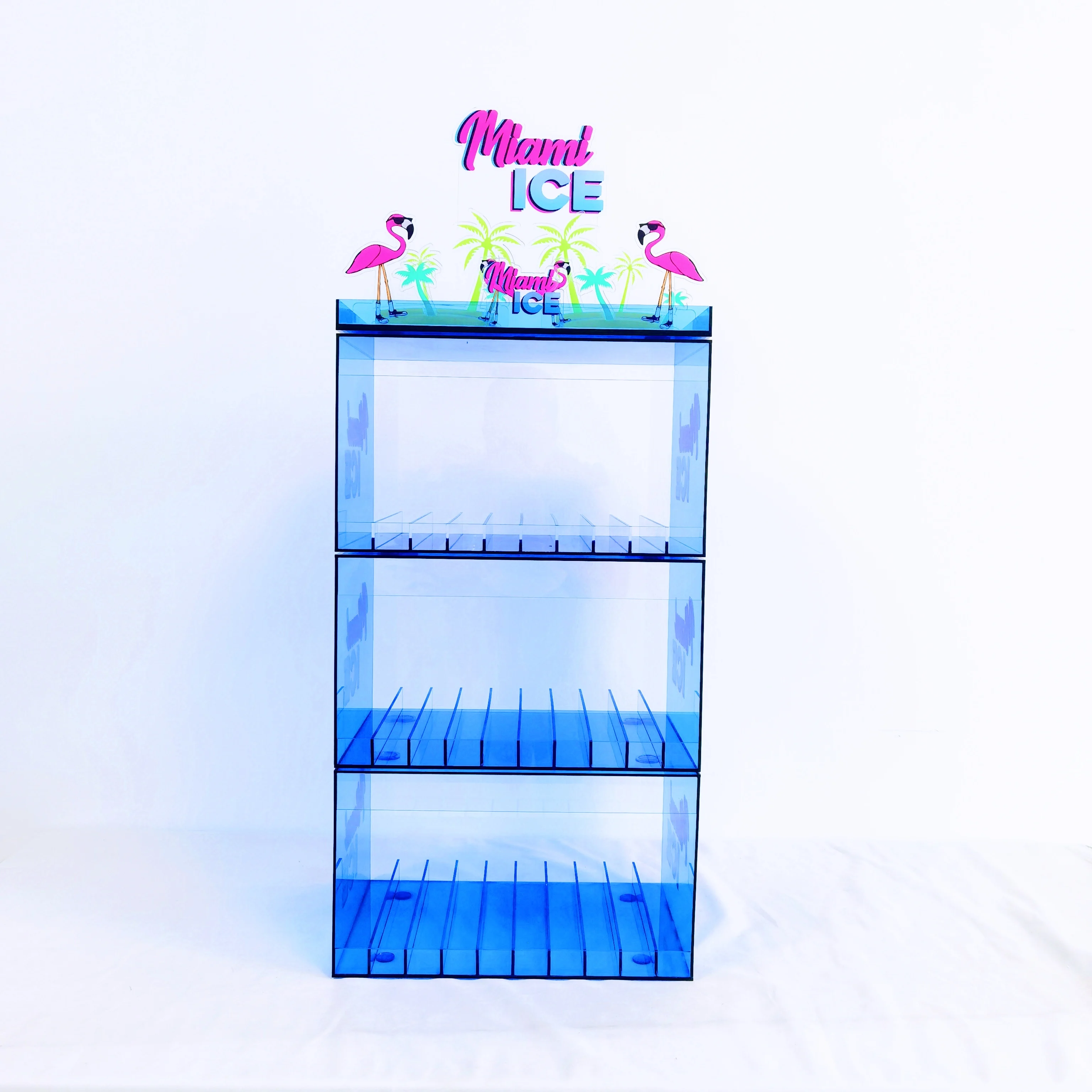 Acrylic juice Display Rack For Sale