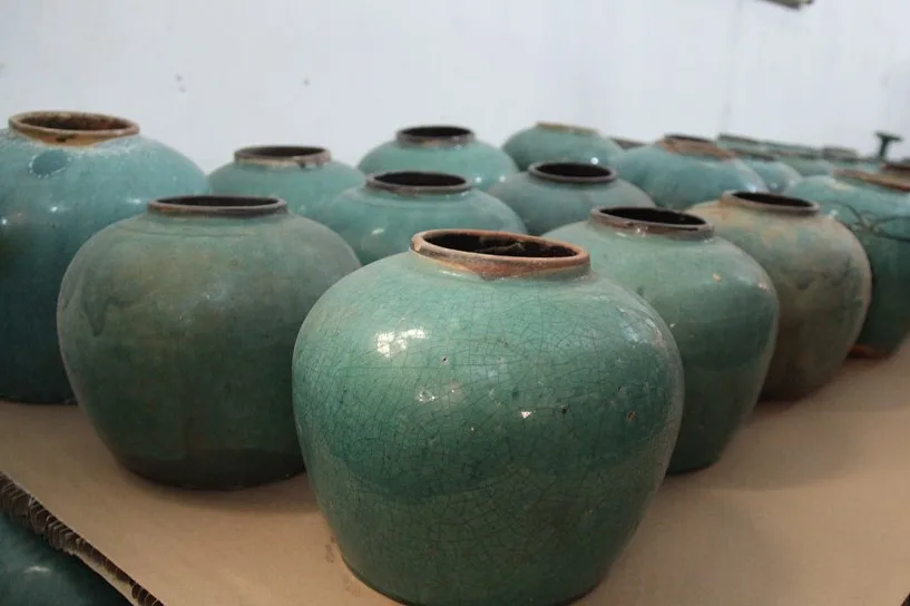 Asian Chinese recycle furniture  antique pot accessories decorative furniture