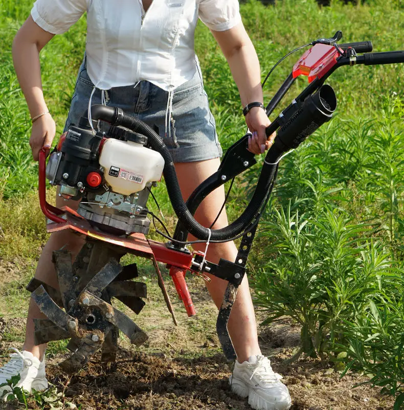 POWER TILLER 68cc Gasoline Field Working 6 Blades Mini Power Tiller cultivators Rotavator Cultivator Cultivators and Tillers