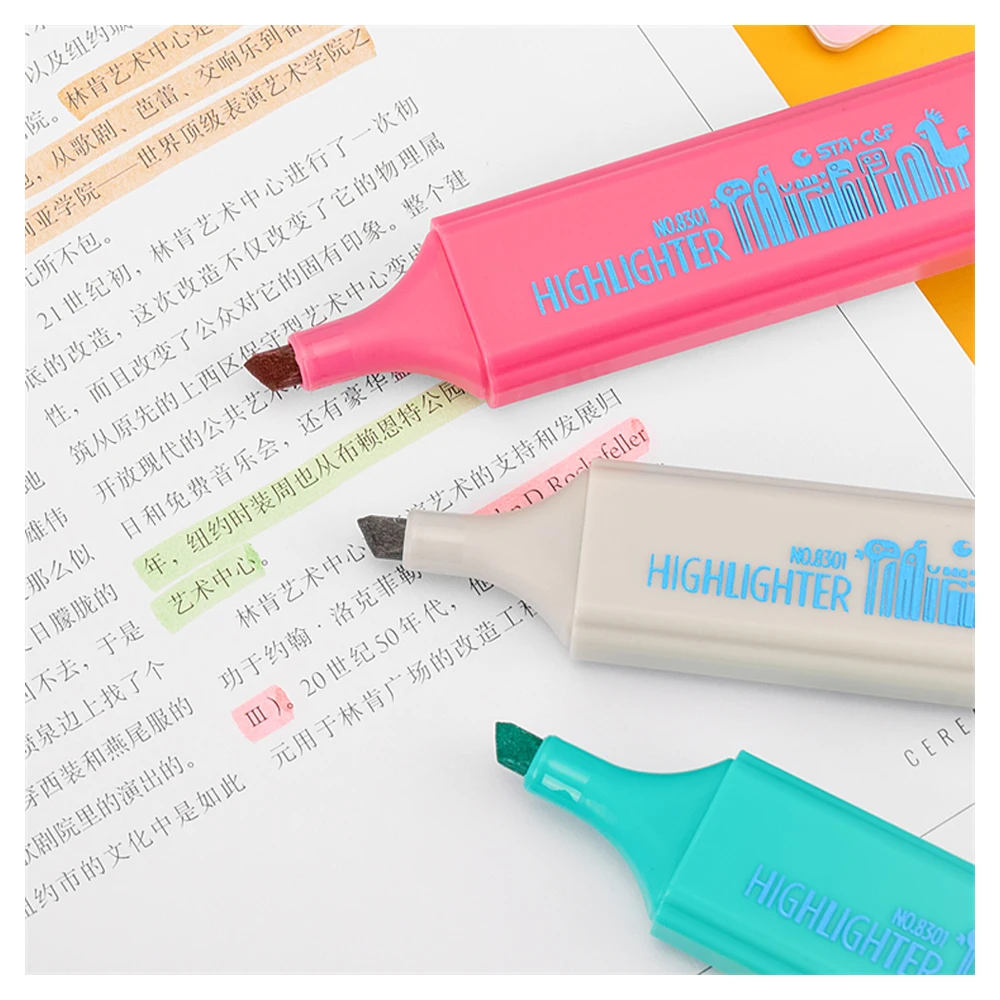 High Quality Wholesale Customized Funny Multi Colorful Rainbow Highlighter Marker Pen For Kid Drawing