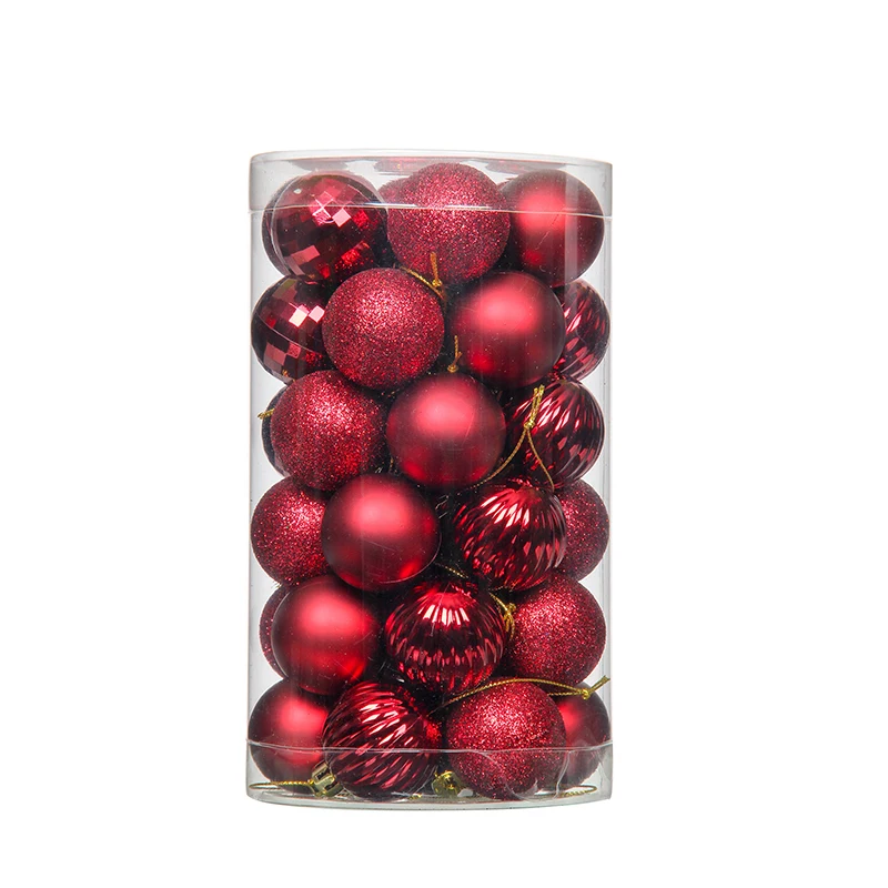 2022 Colored Shatterproof Tree Hang Balls Decor Wholesale Plastic Decorations Ornaments red Christmas Ball