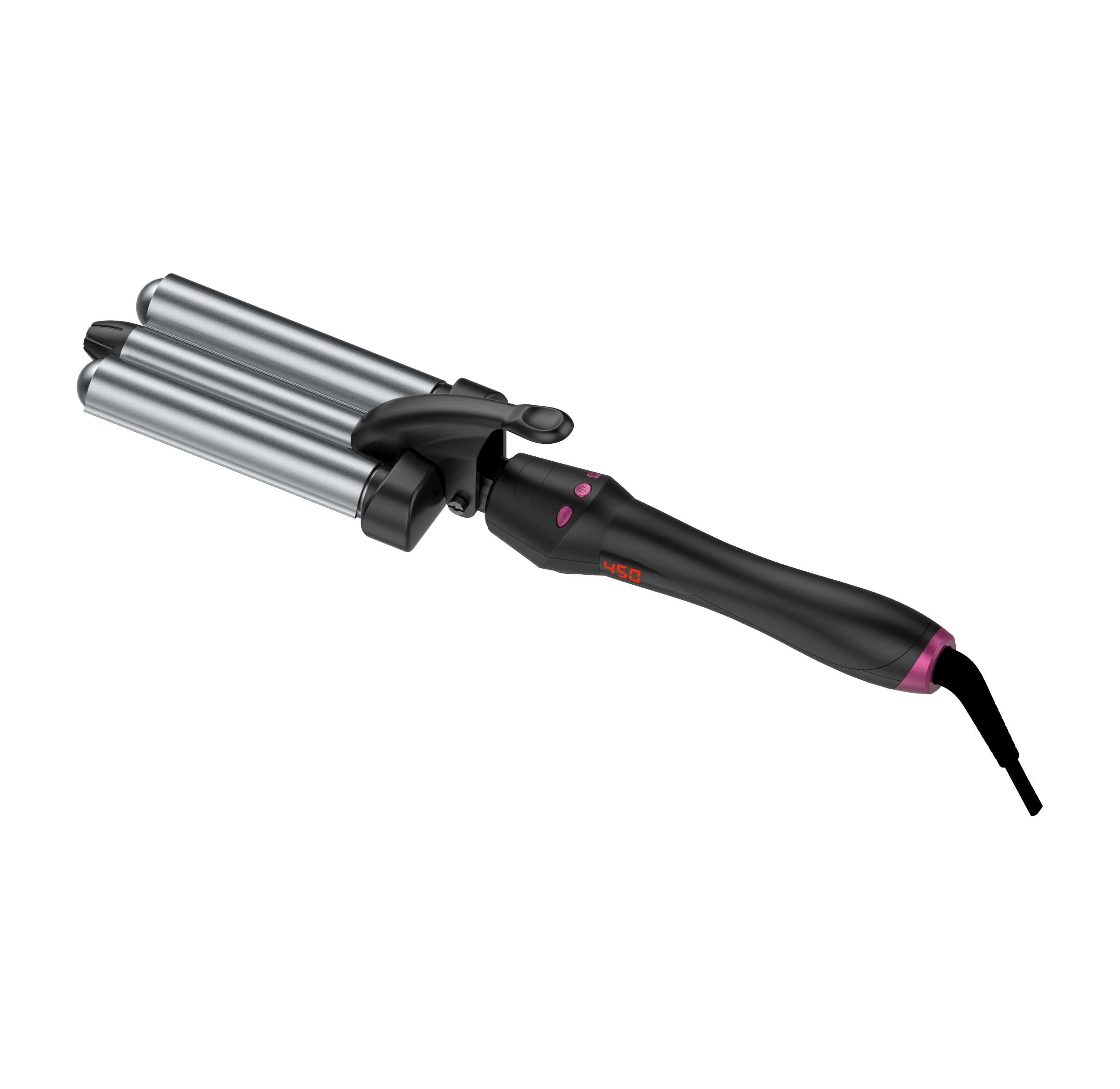 Best selling multi-color custom automatic LCD ceramic curler 3 barrel wave triple curl iron modeling tool set