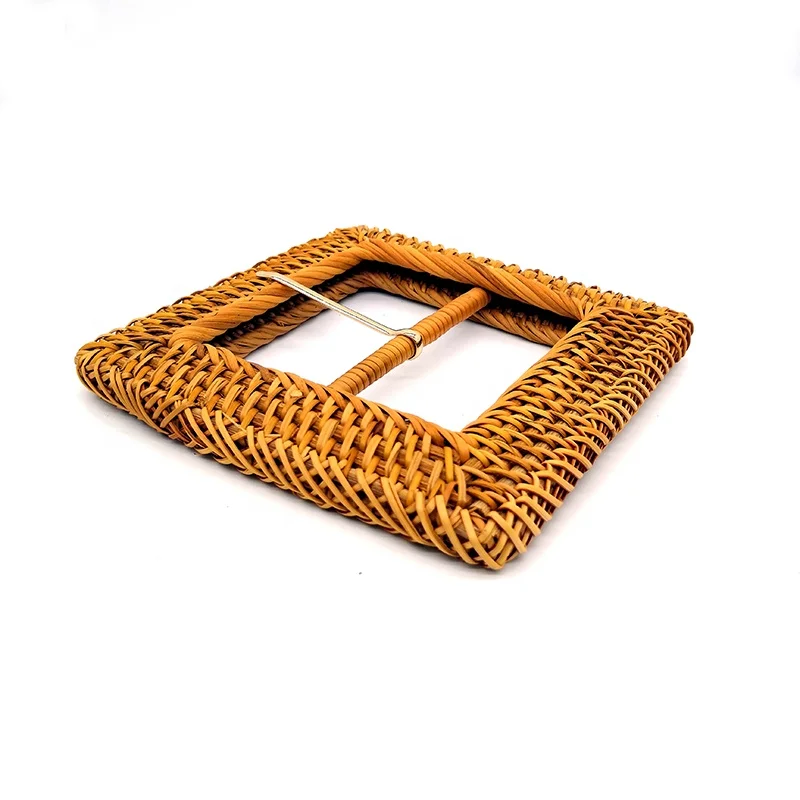Custom big size 130mm weatern rattan belt buckle for women rattan belt blouse skirt with prong