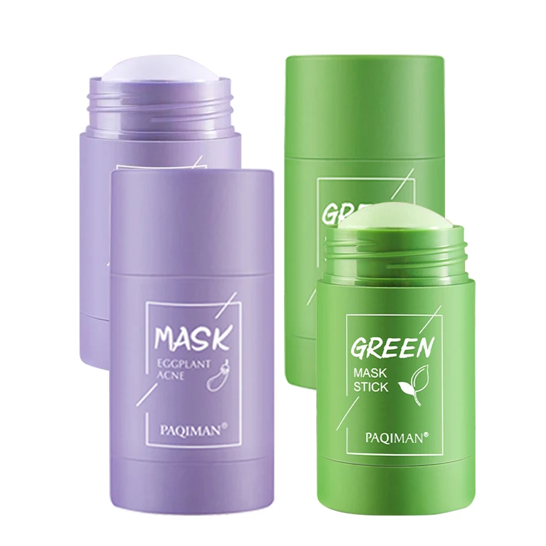 PAQIMAN In Stock Natural Cleansing Whitening Korean Style Beauty Skincare Facial Clay Mask Green Tea Mask Stick