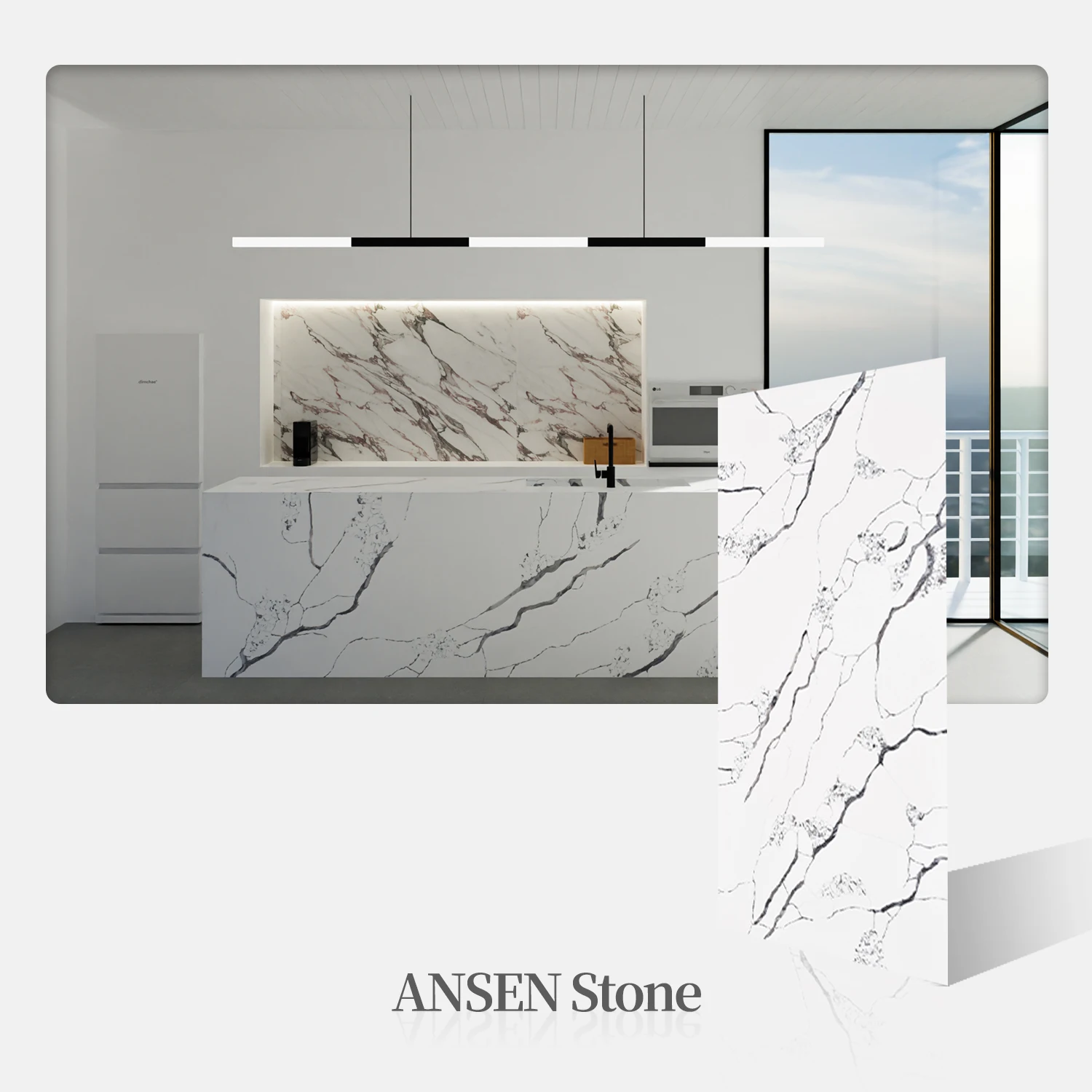 3200*1600 mm Calacatta Quartz Stone Wholesale 20mm 30mm Free Silicon Artificial Quartz Stone with CE NSF Certification