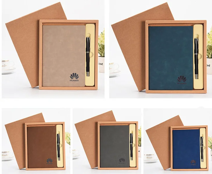 Custom Logo Hardcover Gift Leather Bound Notepad Notebook With