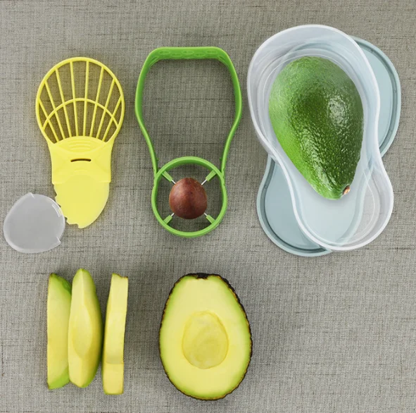 Avocado Tool set keep fresh fruit protected 5 in 1 Avocado Tool Slicer Cutter Set with box storage for Kitchen accessories