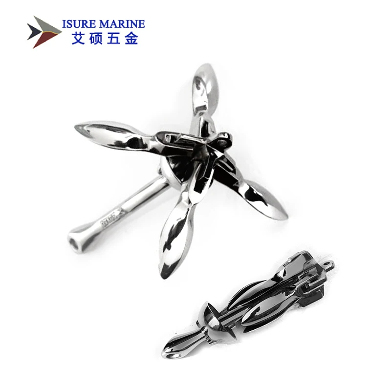 stainless steel grapnel folding boat anchor , small folding anchor