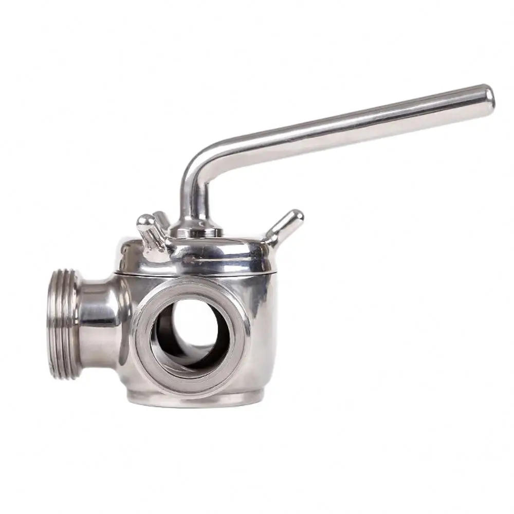 3-дюймовый санитарный ручной трехходовой кран из нержавеющей стали
