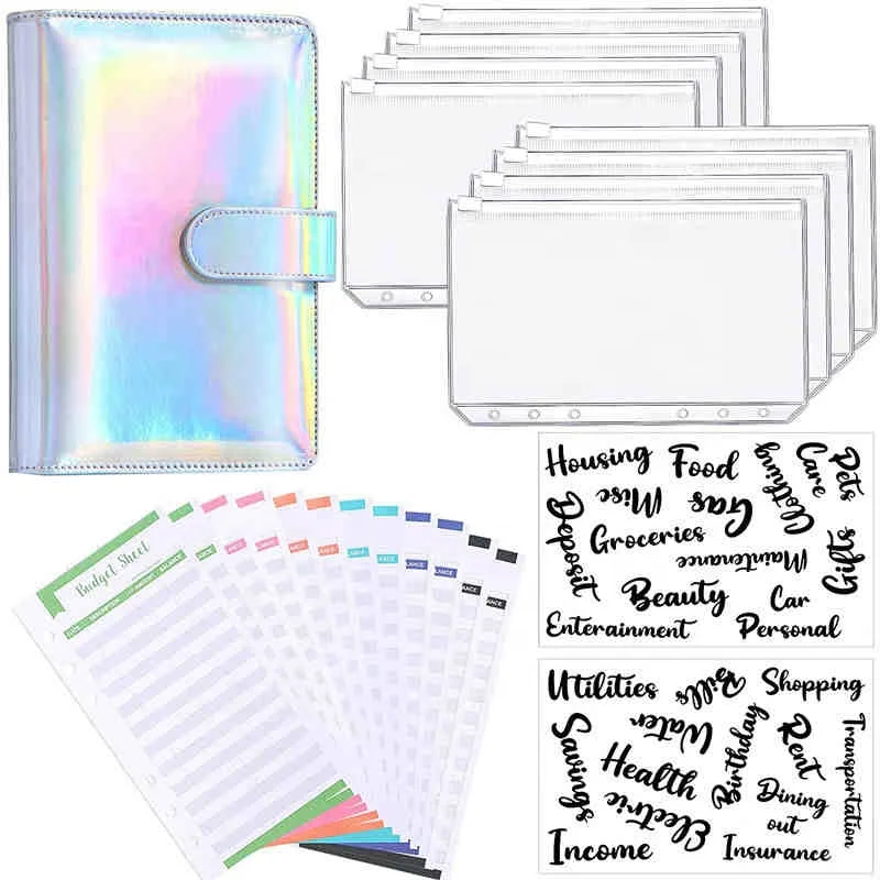 Ready to Ship New Design Money Saving Cash Envelope Budget System Binder Notebook with Zipper Envelopes