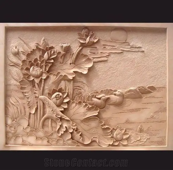 Stone Carvings & Sculptures Wall Murals Figures Landscapes Flowers & Plants Relief Wall Carvings  Relief Wall