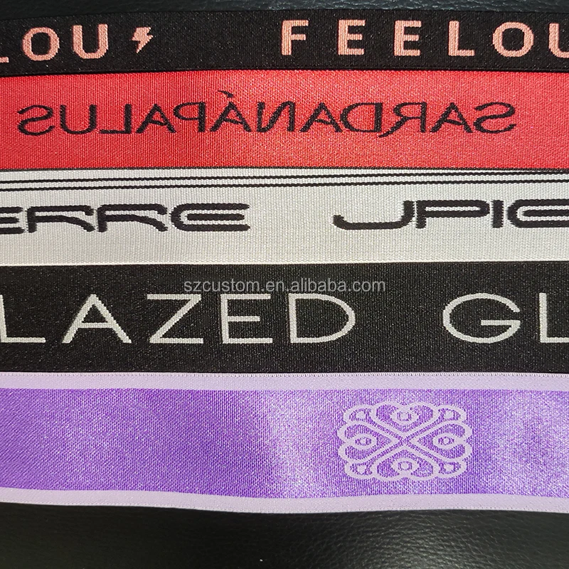 custom jacquard elastic waist band for jeans hat