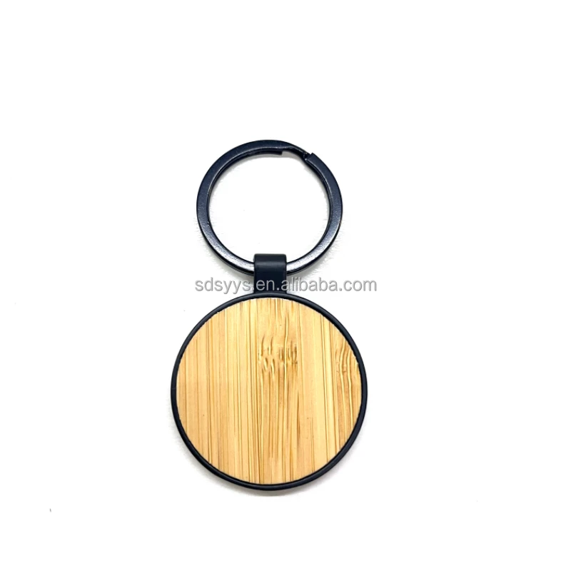 Custom DIY Gifts Handmade natural Blank Wooden Factory Keychain Wooden Key Tag with Split Ring Key Chain For Souvenir gift