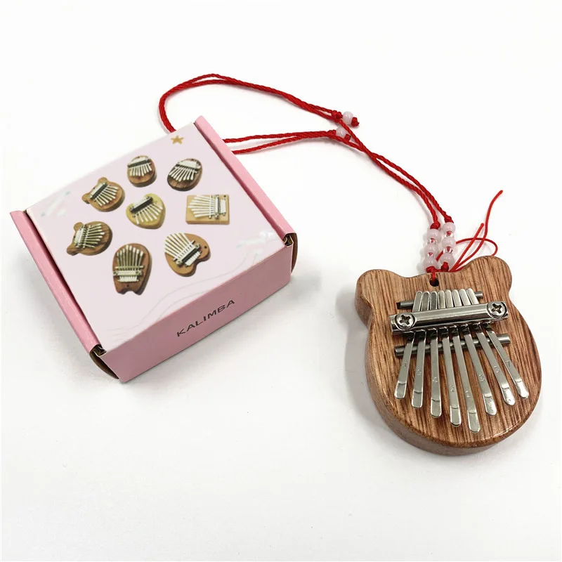 Customize wholesale price multiple patterns portable 8 keys mini wooden acrylic kalimba thumb piano